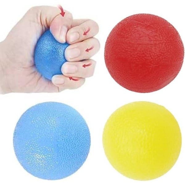 Handoefening Stressbal - 3 Stuks - Handtherapiebal voor Volwassenen en Kinderen - Krachttraining in Handen en Vingers - Stressverlichtend met 3 Weerstandsniveaus