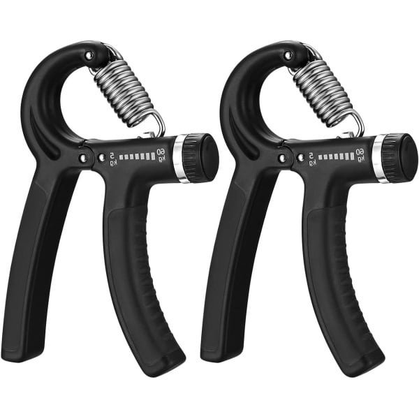 Handtrainer voor Onderarm - Verstelbaar - Gripkrachttrainer - 5-60 kg Belasting - Handtrainingsapparaat - Fitness en Krachttraining - Stressvermindering - Geschikt voor Klimmen en Meer - Zwart - 2 Stuks