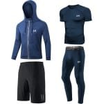 Heren Compressieshirt, Sportlegging, Shorts, T-shirt, Lange Mouwen, Jas, Panty - Ideaal voor Fitness, Hardlopen en Krachttraining