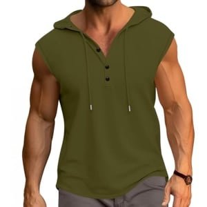 Heren Tanktop met Capuchon - Katoenen Mouwloos Sport T-shirt - Krachttraining en Fitness M-3XL