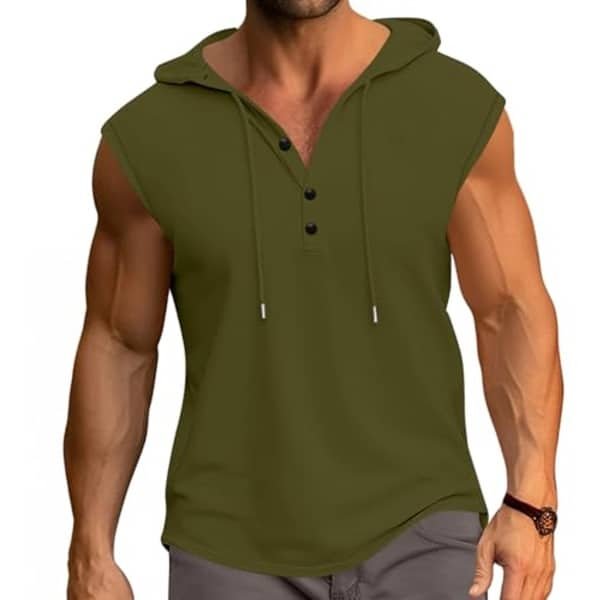 Heren Tanktop met Capuchon - Katoenen Mouwloos Sport T-shirt - Krachttraining en Fitness M-3XL
