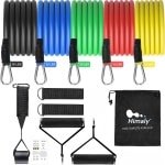 Himaly Weerstandsbanden set met handvaten - Weerstandsbanden fitness 11 delig - Resistance Band - Fitness Elastiek - Weerstandsbanden - Fitness - Calisthenics - Crossfit