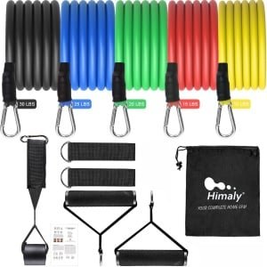 Himaly Weerstandsbanden set met handvaten - Weerstandsbanden fitness 11 delig - Resistance Band - Fitness Elastiek - Weerstandsbanden - Fitness - Calisthenics - Crossfit