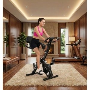 Hometrainer 5-in-1 Inklapbaar - Indoorfiets met 16 Niveaus Magnetische Weerstand, Extra Stil