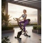 Hometrainer, Fiets, Inklapbaar, Magnetische Ergometer met LCD-Display en Extra Stil, 3-in-1 Full-Body Thuistrainer voor Cardio en Kracht, 155 kg Maximaal, Designbest