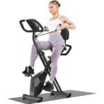 Hometrainer - Fitness Fiets - 8 Weerstandsniveaus - Systeem Magnetisch - Transportwielen - 4 in 1 - LCD Display - Comfortabele Zitting - voor Gewichtsverlies - Batterij-Aangedreven - 150kg - Zwart