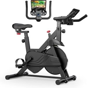 Hometrainer - Fitness Fiets - Indoorfiets - Spinningfiets - Trainingsfiets - Magnetische Weerstand - Verstelbaar Comfortabel Zadel - Groot Tablet Houder