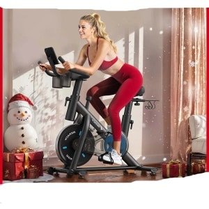 Hometrainer - Fitness fiets - Multifunctionele Opbergruimte - Weerstandssysteem Magnetisch - Transportwielen - Hartslagfunctie - Voor Gewichtsverlies - Batterij-aangedreven - 120kg - Zwart