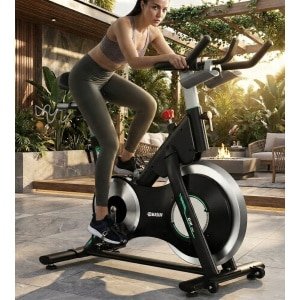 Hometrainer Fitnessfiets - Ergometer met Magnetische Weerstand, Verstelbare Zitting & Stuur, LCD Monitor, 15 kg Vliegwiel, Halterstandaard, Tot 180 kg - Groen [2026 Model] Designbest