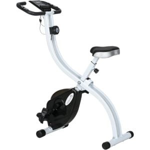 Hometrainer - Fitnessfiets - Indoor Bike - Fitnessfiets Inklapbaar - Oefenfiets - Verstelbaar Zadel - 8 Weerstandsniveaus - Multifunctioneel LCD-Display - Wit