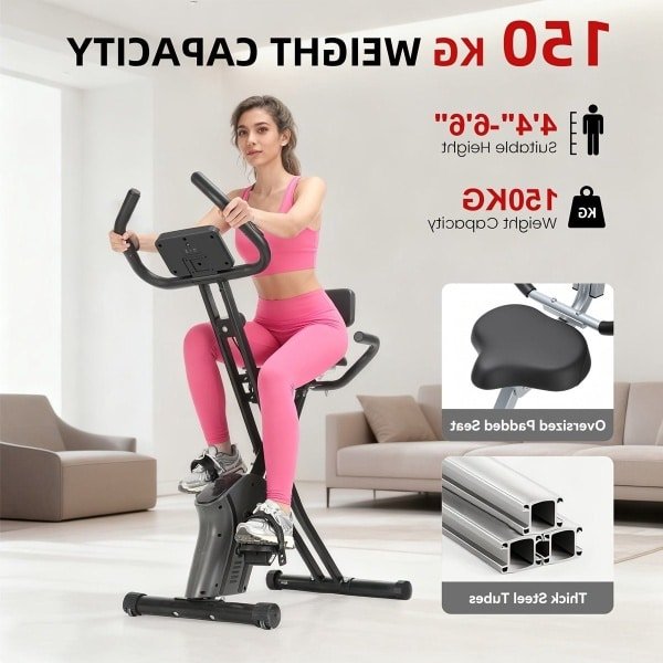 Hometrainer - Fitnessfiets - Indoorfiets - Spinningfiets - Fietstrainer - 8 Verstelbare Magnetische Weerstand - Opvouwbaar Met Comfortabele PU-Zitting