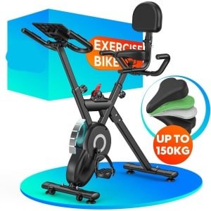 Hometrainer - Fitnessfiets - Indoorfiets - Trainingsfiets - Fietstrainer - 12 Niveaus Magnetische Weerstand - Verstelbaar Zadel en Stuur - LCD Display - Geschikt Tot 195 cm