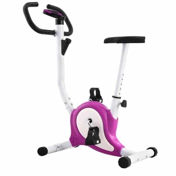 Hometrainer - Fitnessfiets - Trainingsfiets - Fitnessapparaat - Cardiotrainer - Paars - Verstelbaar Zadel - LCD-Display Met Weergave