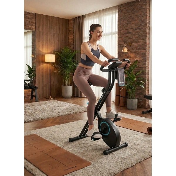 Hometrainer Inklapbaar - Magnetische Ergometer met LCD Monitor - 16 Weerstandsniveaus - Comfortabele Zitting - Ruimtebesparende Fitnessfiets voor Thuisgebruik - Tot 136 kg - Designbest