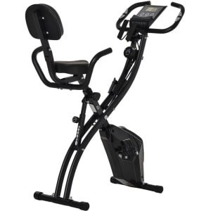 Hometrainer - Spinningfiets - Hometrainers - Indoorfietsen - Indoorfiets - Fiets - voor Cardio Training - Zwart - 2-in-1 Fitness Fiets - 8 Niveaus - LCD Display - Opvouwbare - Verstelbaar Zadel - met Rugleuning - 120kg Draagkracht