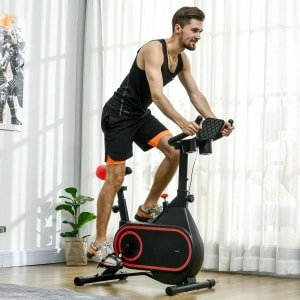 Hometrainer - Spinningfiets - Hometrainers - Indoorfietsen - Indoorfiets - Fitness Fiets - Fiets voor Cardio Training - Rood - Verstelbare Weerstand - 4 kg Vliegwiel - LCD Display - Verstelbaar Zadel en Stuur