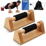 Houten Dip Bars - Parallettes - Calisthenics, Turnen & Fitness - Inclusief Rugtas & Trainingsschema - Push Up Bord - Opdrukken - Crossfit - Dip Station - Dip Bars Hoog - Overcoming Gravity - Push Up Grips - Core Trainer