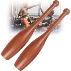 Houten Indian Clubs Paar 0.9 KG voor Krachttraining en Mobiliteit - Oefenmateriaal voor Volledige Lichaamstraining