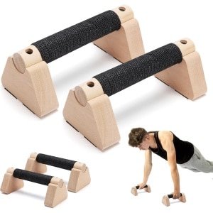 Houten Parallettes 20 cm - Eiken Handtrainer - Antislip Basis - Push-up Handvat - Krachttraining