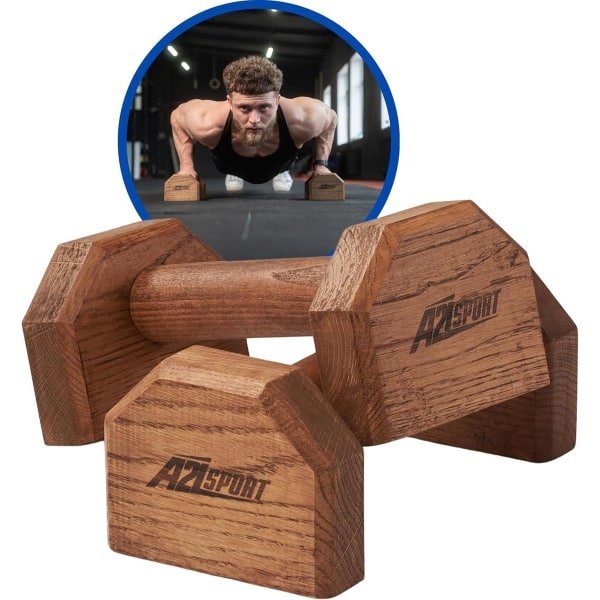 Houten Push-up Grippen Parallettes voor Calisthenics en Krachttraining - Antislip & Stabiel