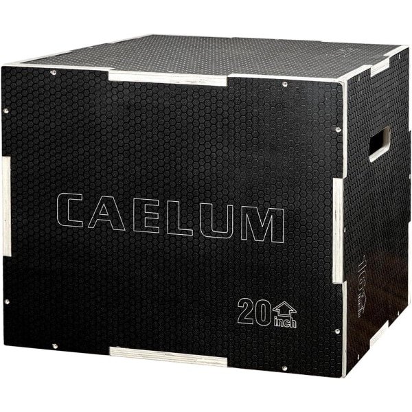 Houten Springbox - Plyo Box - Krachttraining Thuistraining - 3 Hoogtes Instelbaar - 24x20x16 Inch - Zwart