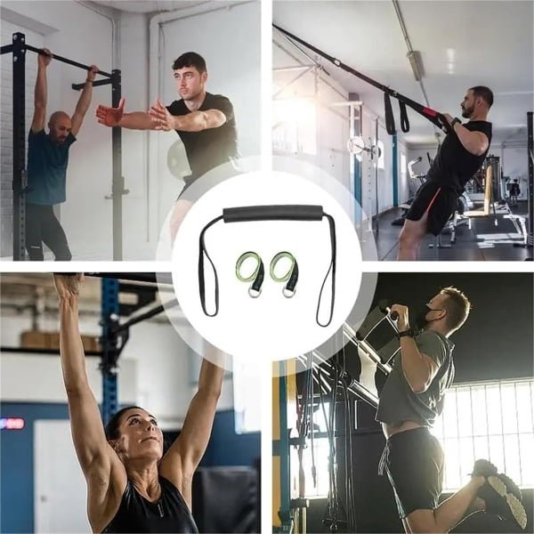 Hulpbanden Krachttraining - Weerstandsbanden Fitness - Ondersteunde Pull-ups - Verstelbare Banden - 160cm Lengte - Grijs