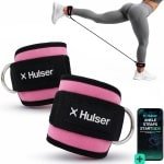 Hulser Ankle strap - 2 Stuks - Met digitale startgids - Roze - Enkel straps - Enkelband Cuff - Fitness band - Krachttraining & Lifting met o.a. kickback