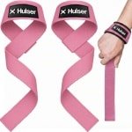 Hulser Lifting straps - Roze - 2 stuks - met Padding - Wrist wraps - Gym Lifting grips - Soft hooks - Voor deadlift, RDL's en meer - Fitness, Krachttraining, Bodybuilding en Powerlifting