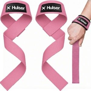 Hulser Lifting straps - Roze - 2 stuks - met Padding - Wrist wraps - Gym Lifting grips - Soft hooks - Voor deadlift, RDL's en meer - Fitness, Krachttraining, Bodybuilding en Powerlifting