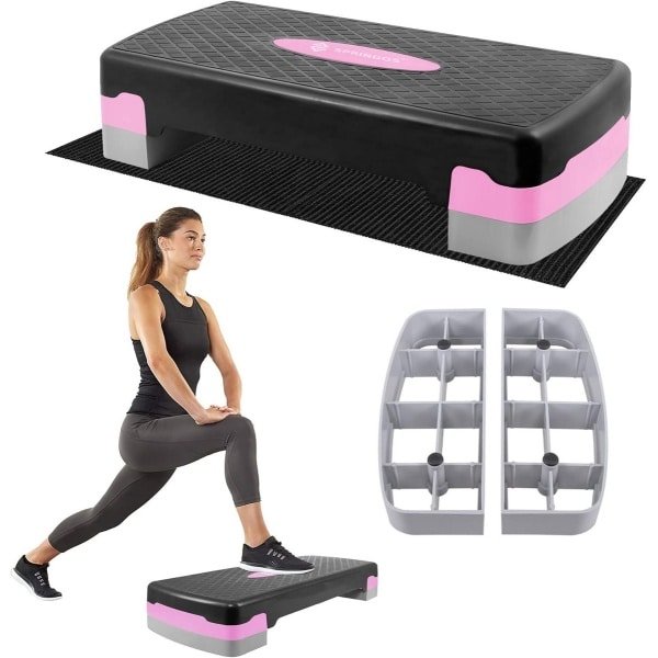 In hoogte verstelbare Aerobic Stepbank voor Fitness en Krachttraining - Max. Belasting 350 kg