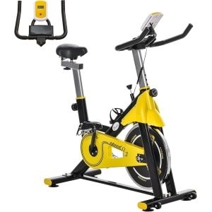 Indoor Hometrainer Fitnessfiets met LCD-Display en Verstelbaar Zadel