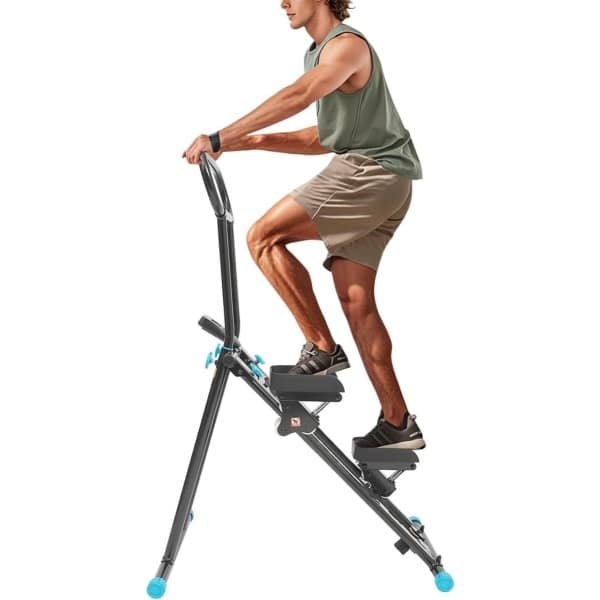 Inklapbare Stair Stepper - Fitness Stepper - Mini Stepmachine - Traplooptrainer - Cardio Stepper - Fluisterstil Gebruik - Maximaal 136 kg Draagkracht - LCD Display
