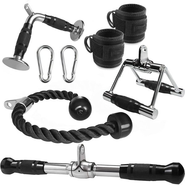 Kabel Machine Accessoires Set voor Triceps & Rugtraining - Krachttraining Thuis