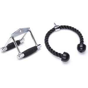 Kabelmachine Accessoire Set: Dubbele V-Bar en Triceps Touw voor Krachttraining