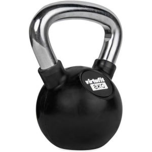 Kettlebell 8 kg Rubber en Chroom voor Krachttraining en Fitness