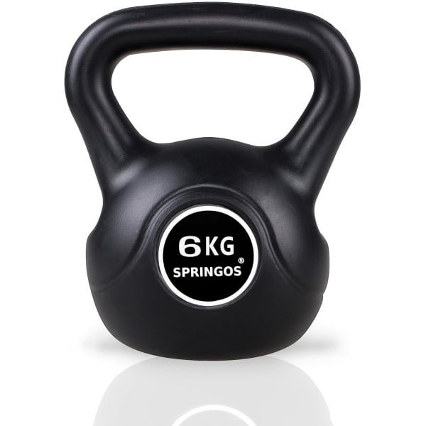 Kettlebell - Fitness Gewicht - Krachttraining - Ergonomisch Ontwerp - 6 kg - Zwart
