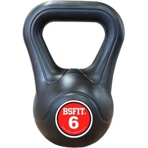 Kettlebell Kunststof - Functioneel Gewicht - Krachttraining Thuis - Beton Gevuld - 6 kg - Zwart