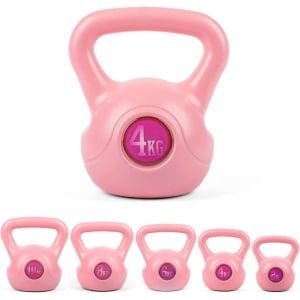 Kettlebell in Roze voor Krachttraining en Full-Body Workout - Verkrijgbaar in 2kg, 4kg, 6kg, 8kg, 10kg en 12kg