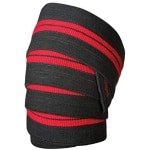 Kniebandage voor Gewichtheffen - Maximale Kniesteun voor Krachttraining - Rood/Zwart - 2 Stuks - 178 Inch