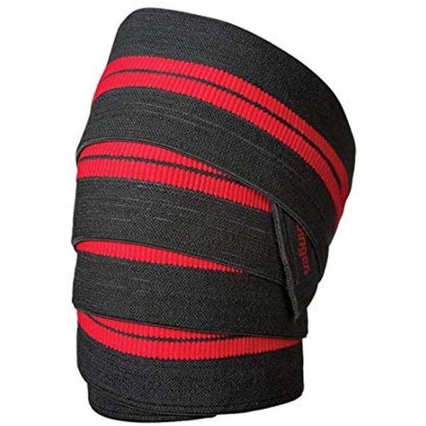 Kniebandage voor Gewichtheffen - Maximale Kniesteun voor Krachttraining - Rood/Zwart - 2 Stuks - 178 Inch
