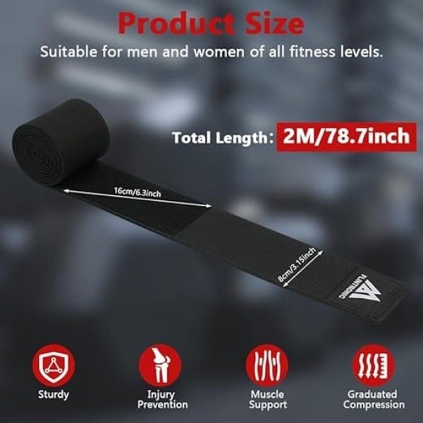 Kniebandages voor krachttraining, 2 stuks compressiebanden voor stabiliteit en ondersteuning