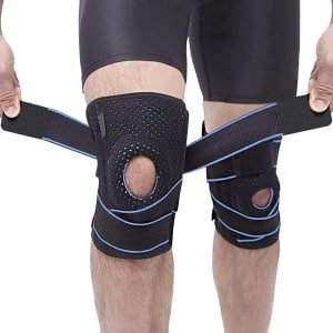 Kniebrace sport 2 stuks - Compressie kniebrace met verstelbare klittenbandsluiting - Volleybal basketbal crossfit hardlopen - Unisex Kniebrace