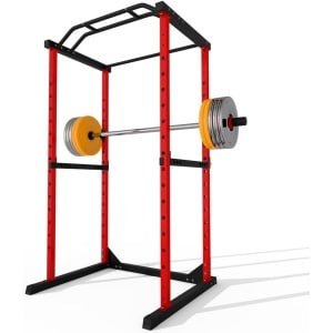 Krachtkooi Rek - Squat Machine - Thuis Krachttraining - Hoge Gewichtscapaciteit - 45x46x82 Inch - Rood