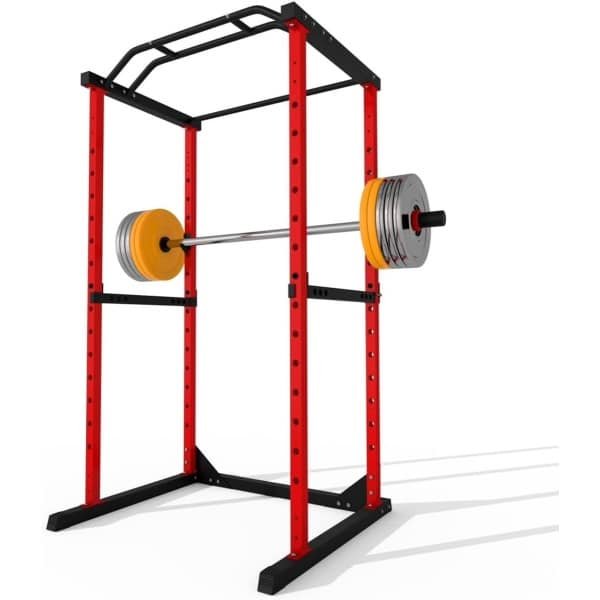 Krachtkooi Rek - Squat Machine - Thuis Krachttraining - Hoge Gewichtscapaciteit - 45x46x82 Inch - Rood