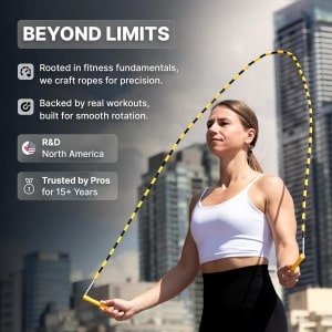 Kralen Springtouw - Fitness Touw - Cardio Training - Verstelbare Lengte - 10 Voet - Rood