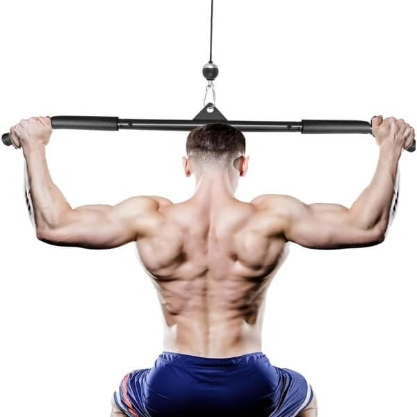 Lattrekstang, biceps stang, rechte stang, doe-het-zelf optrekstangen met handgrepen, latpull-down pulldown, trainingsgreep, krachttraining, aanbouwapparaten voor fitness