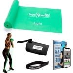 Lichtgroene Weerstandsband voor Krachttraining en Fysiotherapie - Latex-vrij Fitness Elastiek 210 cm