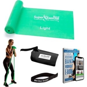 Lichtgroene Weerstandsband voor Krachttraining en Fysiotherapie - Latex-vrij Fitness Elastiek 210 cm