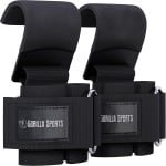 Liftingstraps met Haken - Fitness Accessoires - Krachttraining Ondersteuning - Stalen Haken - Universele Maat - Zwart