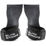 Liftingstraps met rubberen pad voor krachttraining - fitness, bodybuilding, gym - voor vrouwen en mannen (zwart, S/M)